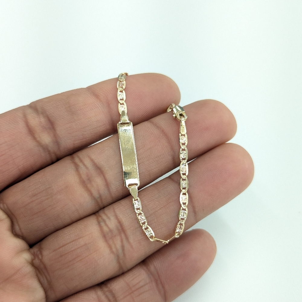 10kt Real Gold Tricolor Valentino IDchain